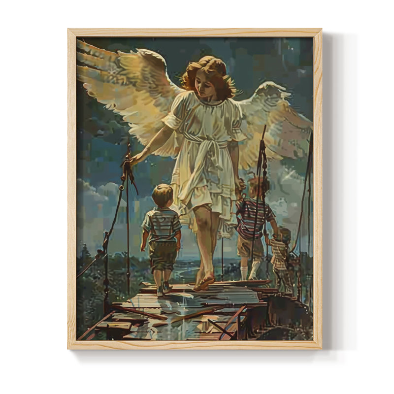 Religious Series CDXL III, reproduction d'art encadrée - bois massif, Naturel, H 21 po x l 17 po