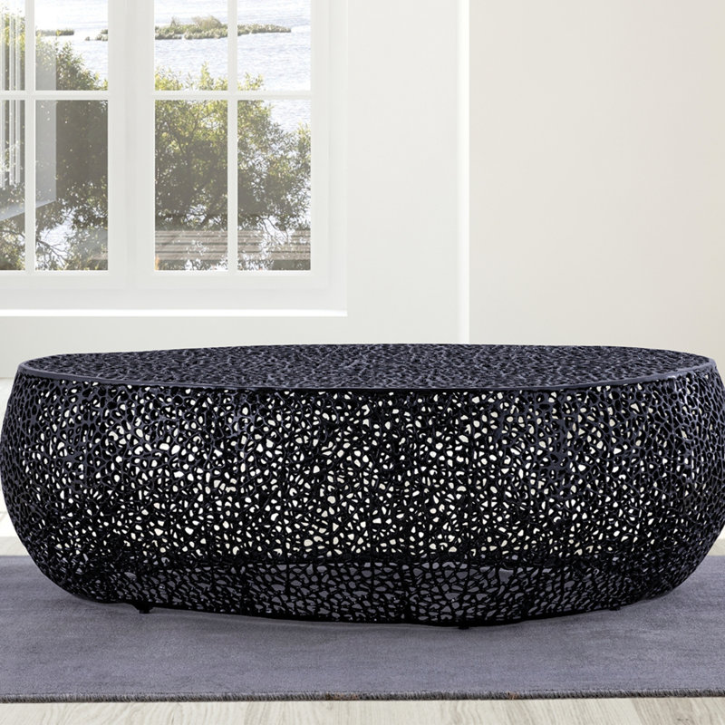 Table basse ovale, moderne et contemporaine, Noir