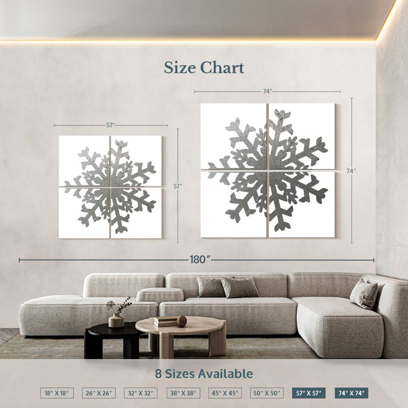 Lelend Silver Snowflakes II, 57" H x 57" W