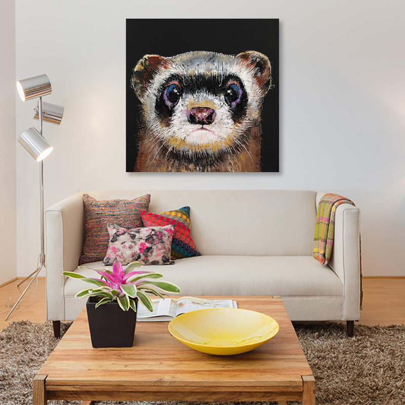 « furet », impression sur toile, H 26 po x l 26 po x P 1,5 po
