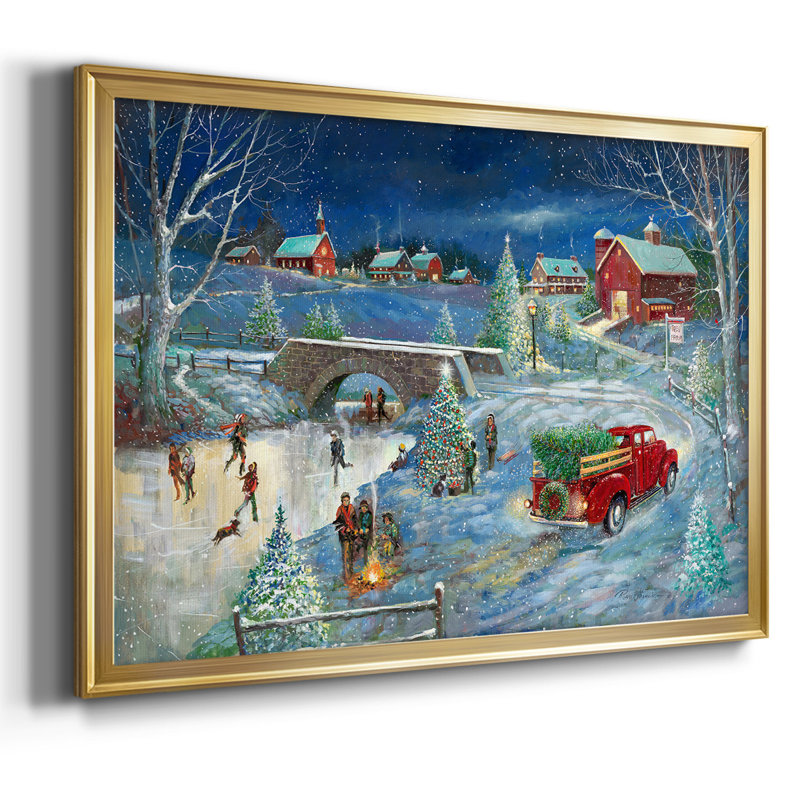 Warm Holiday Memories, reproduction d'art sur toile, H 30 po x l 44 po x P 1,5 po, Or
