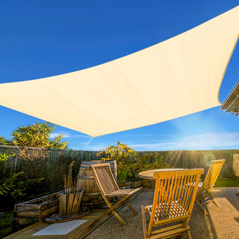 Customized Rectangle Sun Shade Sail by Artpuch, 10' x 20', Cream