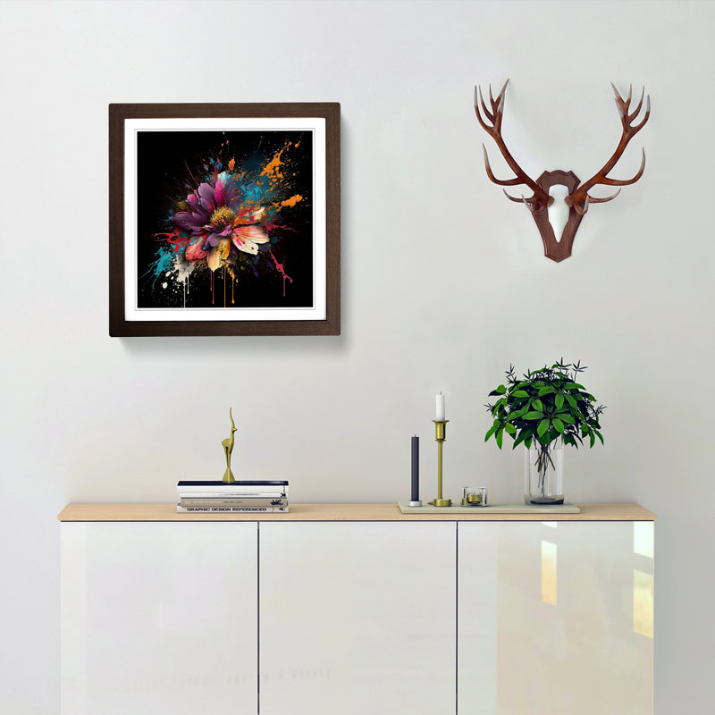 Single Picture Frame Print on Wood, Walnut
