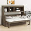 Lit escamotable avec bureau et tablettes de rangement-217237462