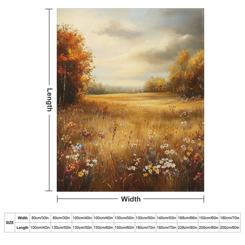 Jeté en flanelle Autumnal Meadow Wildflowers, 40 po x 50 po