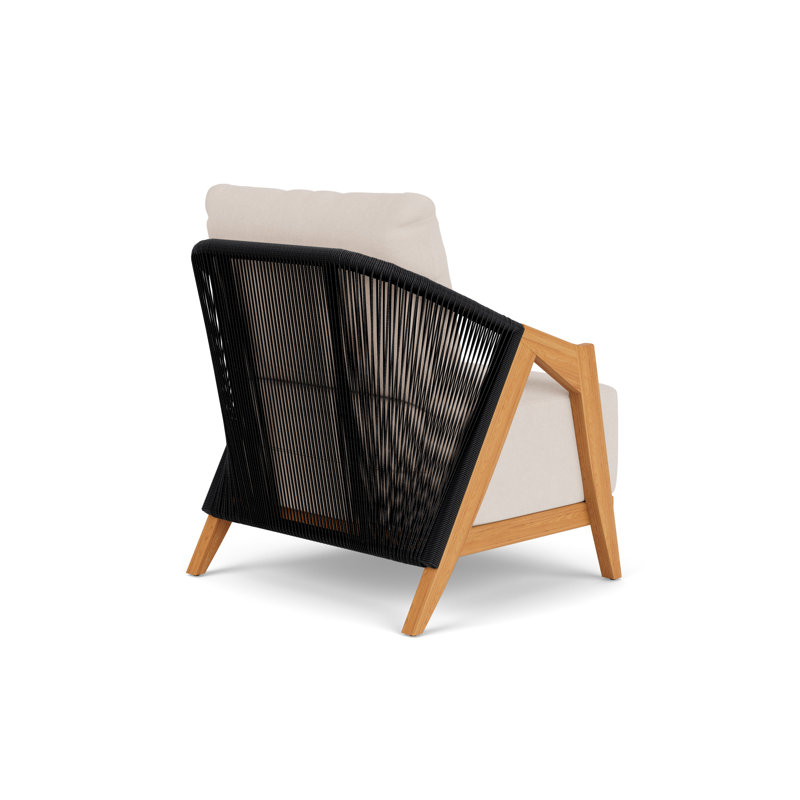 Alpine Outdoor Teak Armchair, Canvas Bird's Eye