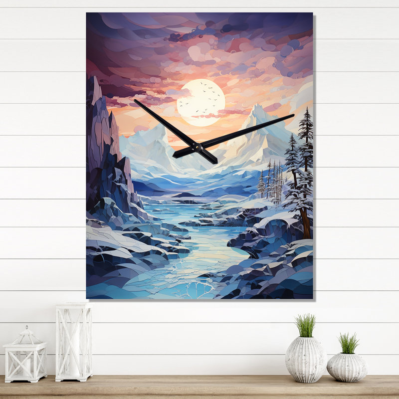 Horloge murale Glacier Frozen Majesty Patchwork, Petit