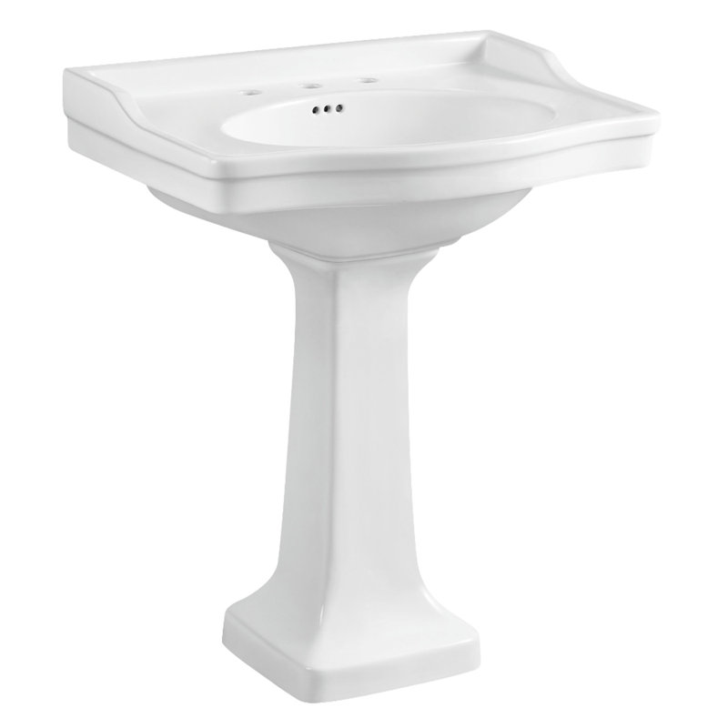 Lavabo sur pied en céramique Kingston, H 35,44 po x l 29,94 po x P 29,98 po