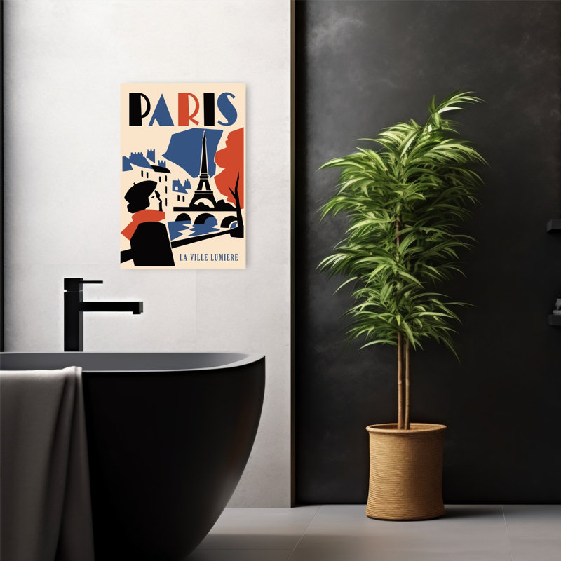 «Classic Paris Art Deco Classic Retro Romantic Architecture City», reproduction d'art murale, H 24 po x l 16 po