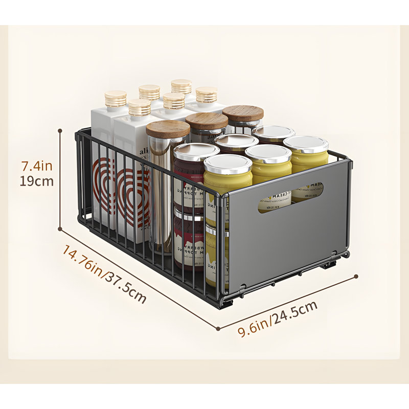 Cabinet Pull-Out Basket Organizer For Kitchen, Under Sink Storage Rack, Multi-Functional Snack Drawer, No Drilling Required