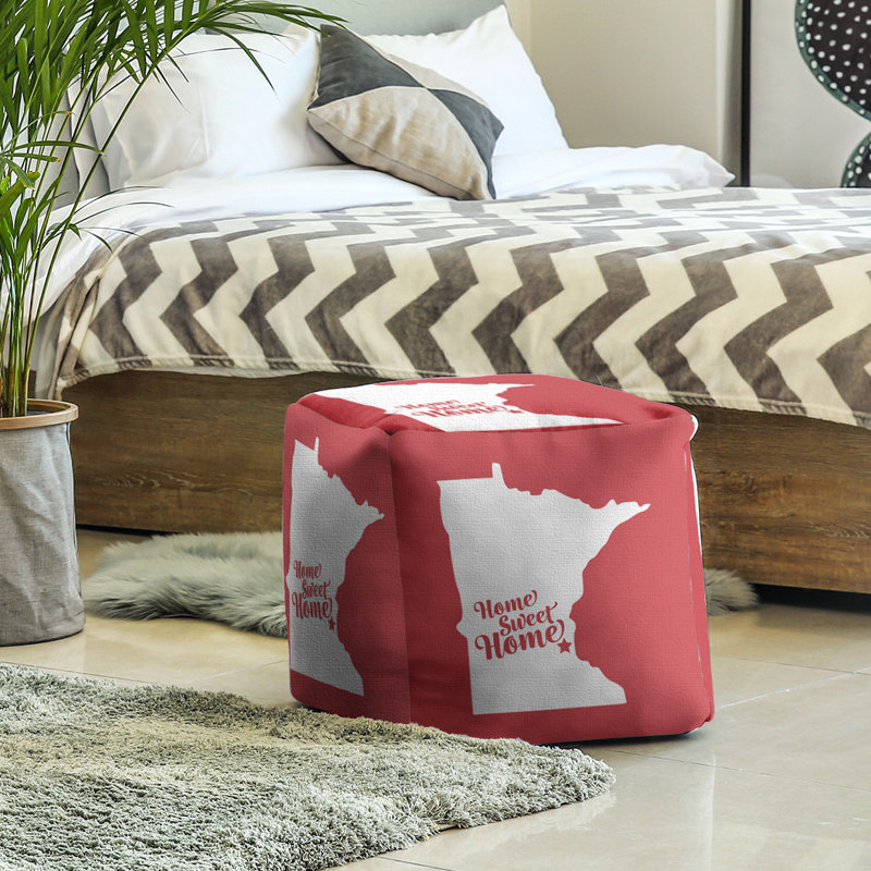 Repose-pieds cube the home saint paul, Rouge