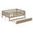Full Size Wood Daybed With Trundle And Fence Guardrails