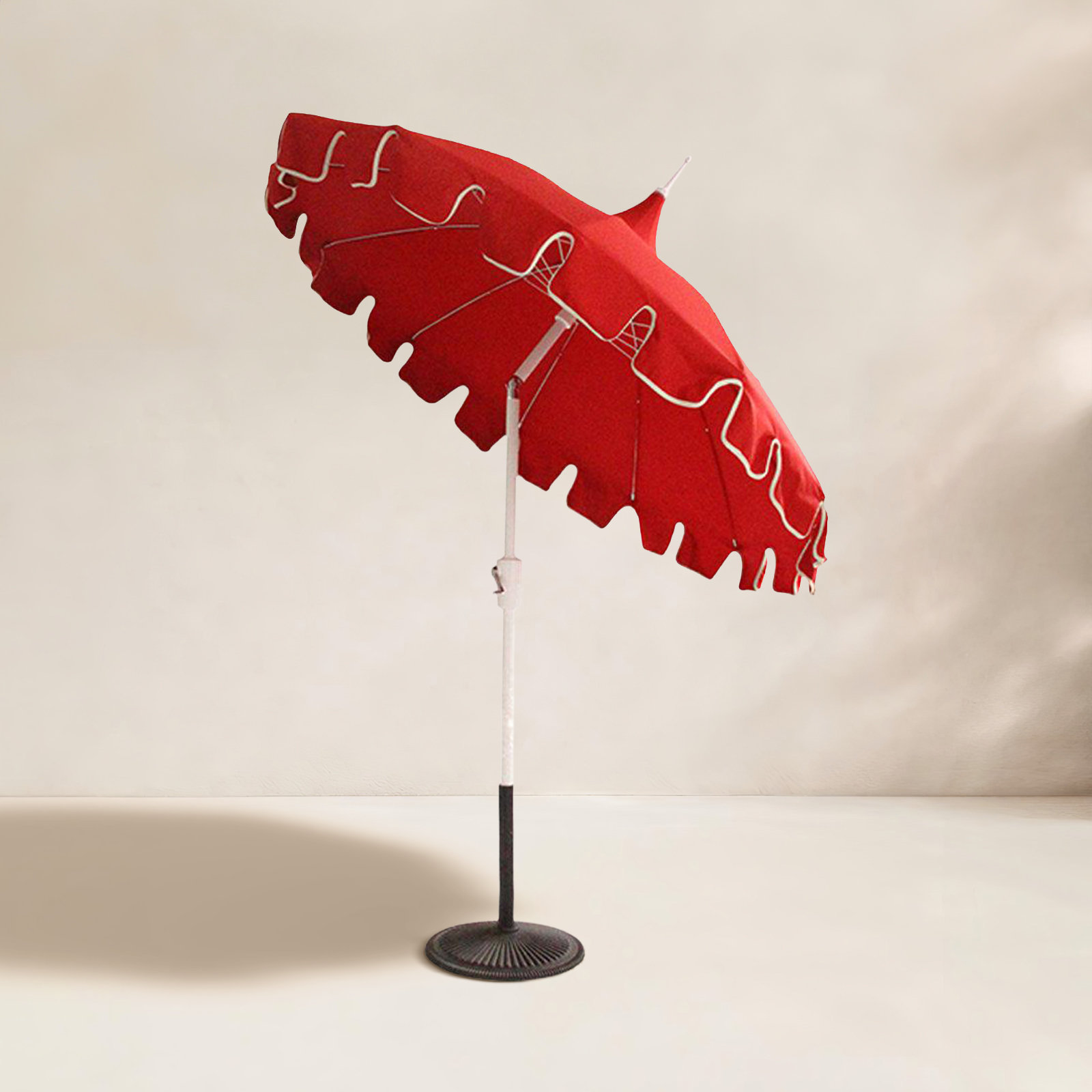 Lillie 7.5' Market Umbrella, Red/White