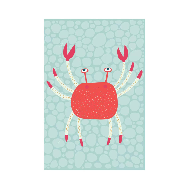 Crabe par Nic Squirrell - impression d'art graphique, H 40 po x l 26 po x P 1,5 po, Toile tendue, Pas de tapis