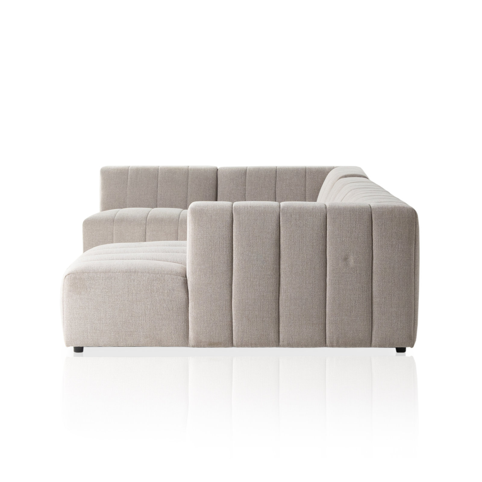 Bowry 157" Wide Modular Sectional, Right Hand Facing, Gray Polyester