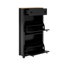 Rangement fonctionnel avec 2 tiroirs rabattables, armoire à chaussures avec tiroir à motif de grain de bois-249069260
