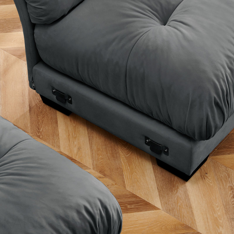 Canapé Lsf avec 3 coussins - gris, Grey, Left Hand Facing