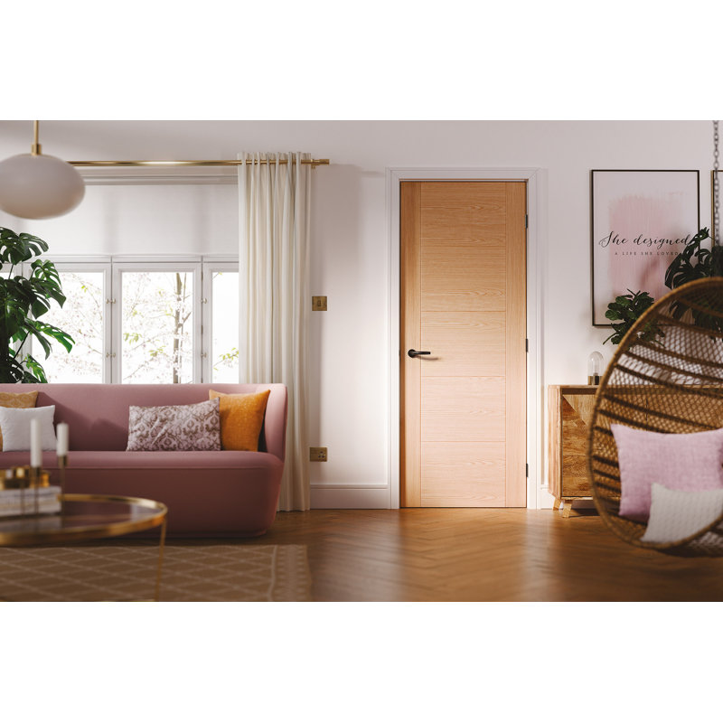 Vancouver Prefinished Oak Internal Fire Door, 198.1 cm H x 76.2 cm W x 4.4 cm D