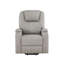 Fauteuil inclinable en chenille gris clair avec lève-personne électrique et massage