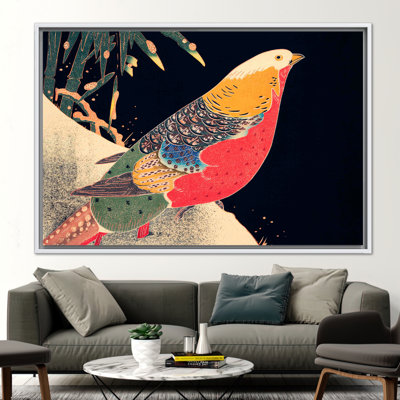 Oiseau japonais exquis, reproduction sur toile - décoration murale animalière pour les amateurs d'art