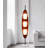 Vertical Oval Wood Panel Three Light Floor Light Fixture