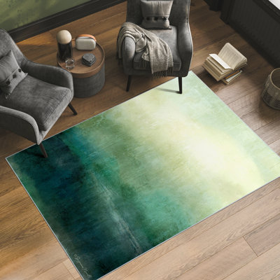 Hidden Path I Washable Green Area Rug, Power-loomed, Heavenly Softness with Non-Slipping Backing