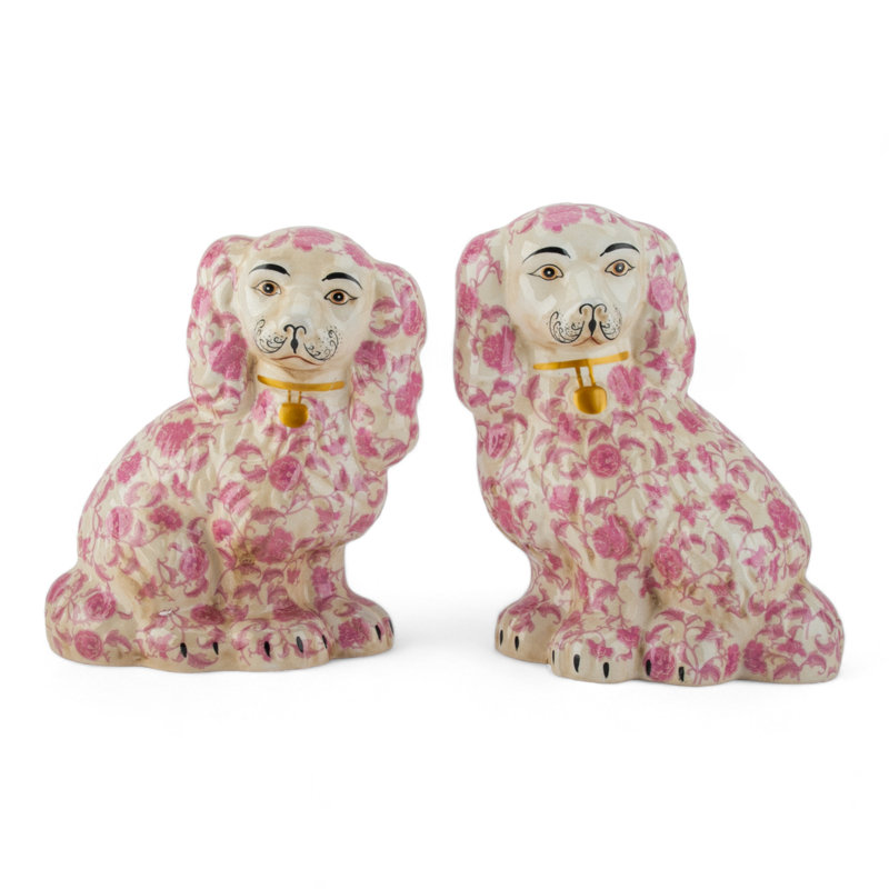 Porcelain Staffordshire Dog Figurines Pair