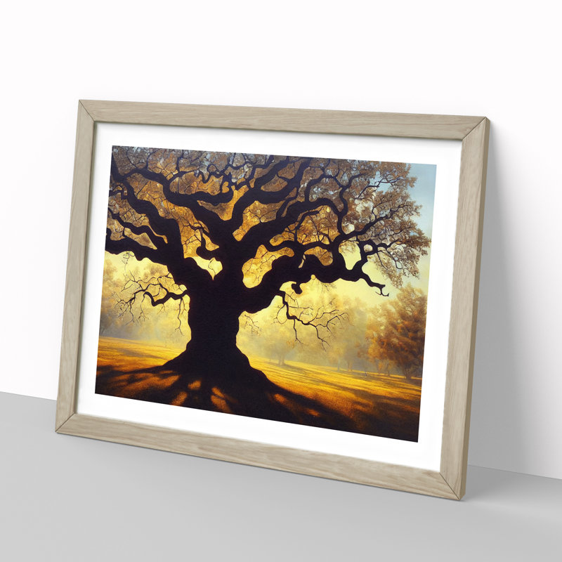 Tantalising Oak Tree - Framed Print, 25cm H x 34cm W x 2cm D, Light Brown