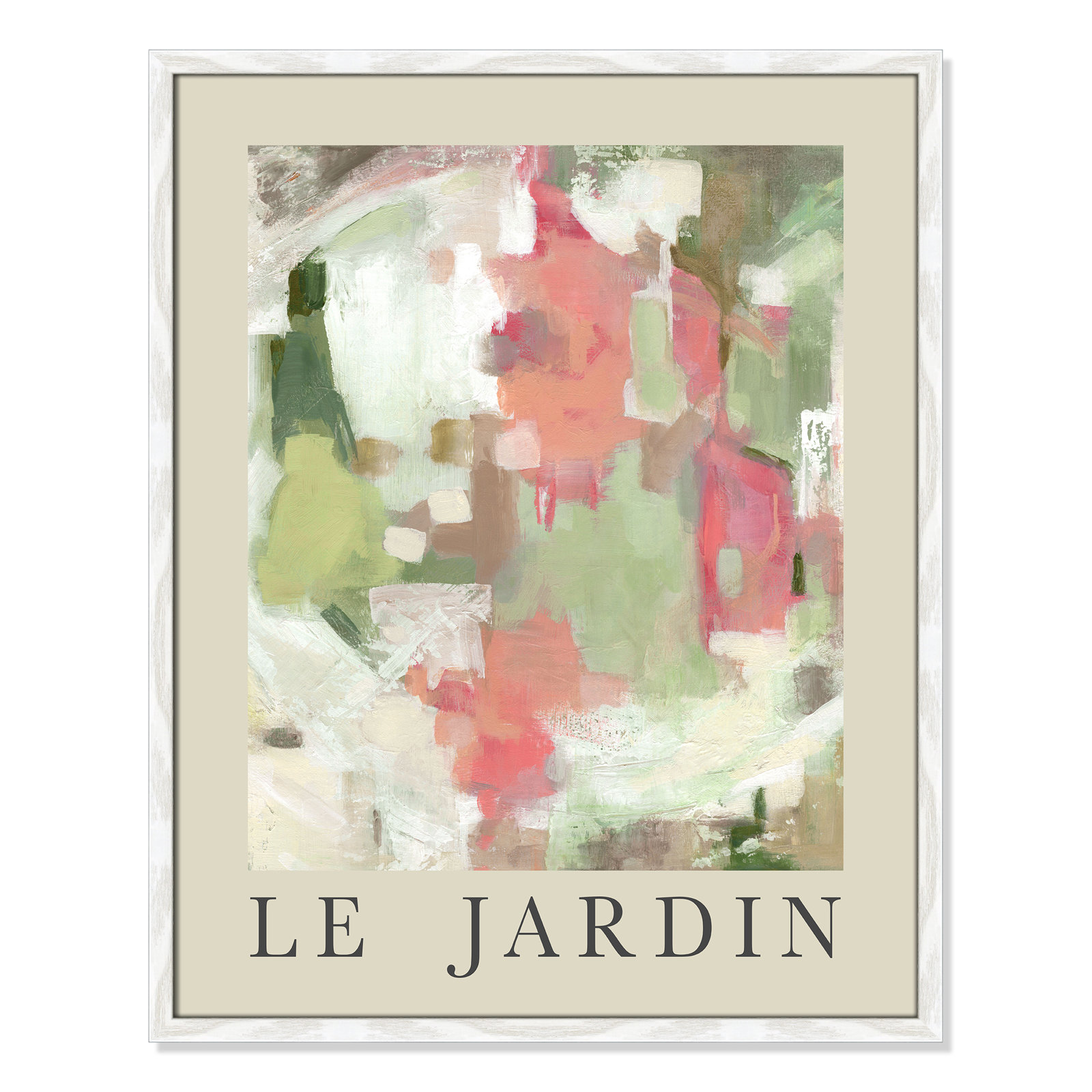 Botanical Poster Collection " Le Jardin " by Carol Robinson, No, White Single Picture Frame, 29.5" H x 23.5" W x 0.75" D