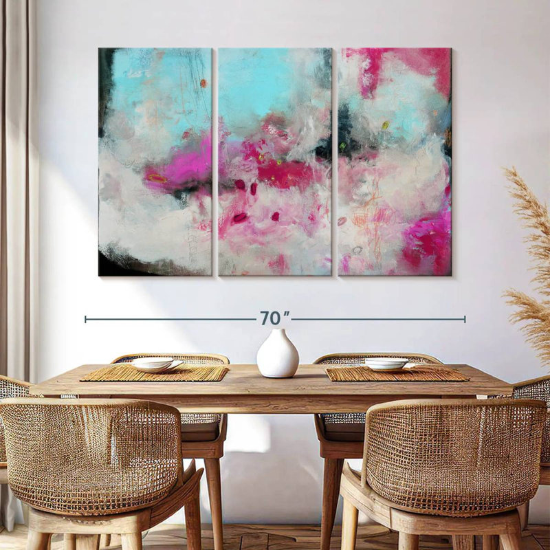 Avery - Abstraction rose et bleue I, H 42 po x l 65 po