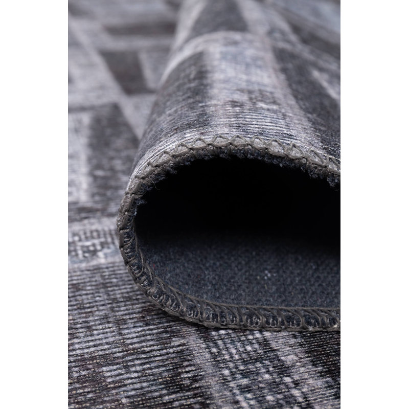 Luxurious Black Carpet, 29.5 x 59.1 Inches | 100% Polyester, 1850 g/m², Pile Height: 0.2 Inches | Recycled Poly Cotton Underside | Machine Carpet, Ideal for Living Room, Bedroom & Office Spaces, Soft & Durable Design