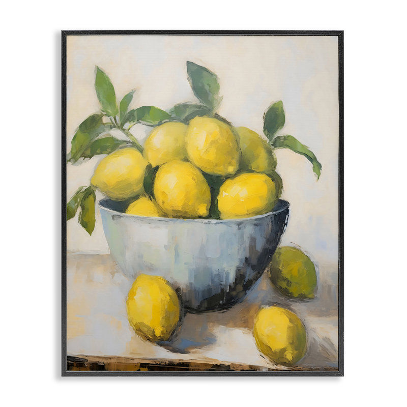 Giclée encadrée, "Lemon Still Life" par Creative Studio, H 14 po x l 11 po, Giclée encadrée noir minuit