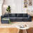 Modular L-Shaped Sectional Sofa with Ottoman and High-Density Foam-418996173