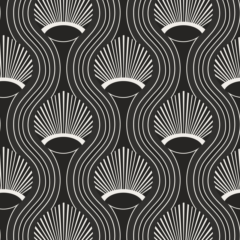 Carreau de papier peint L 10 pi x l 24 po CoEd Riviere, Noir, PVC, Autocollant