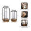 Wood and Metal Two-Piece Candle Holder Set-1357890534