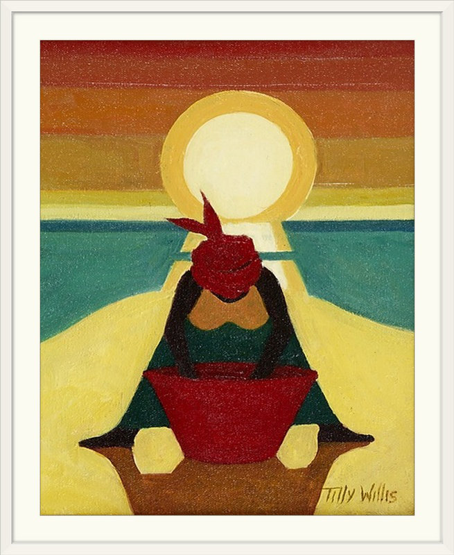 «Driston African Sunset, 2009» par Tilly Willis, reproduction d'art, H 32 po x l 27 po x P 1 po, Cadre blanc