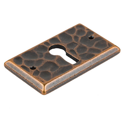 Mission Hammered Cast Brass Keyhole Cover