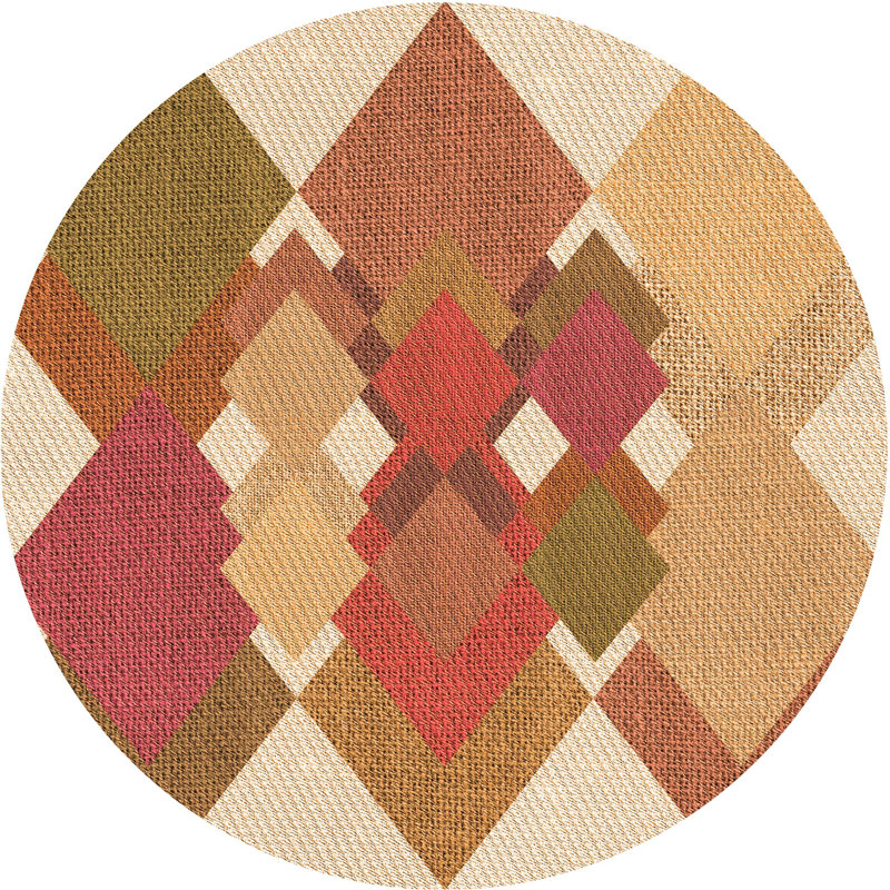 Geometric Indoor Rug, Round 7'