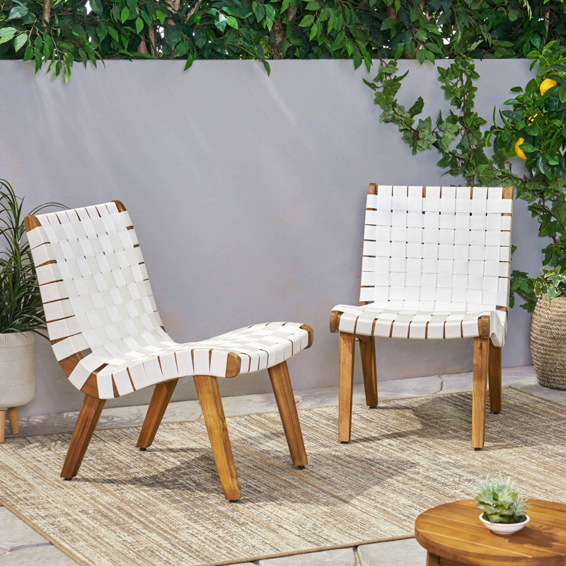 Méridienne pour espace extérieur de patio, Blanc, Brun