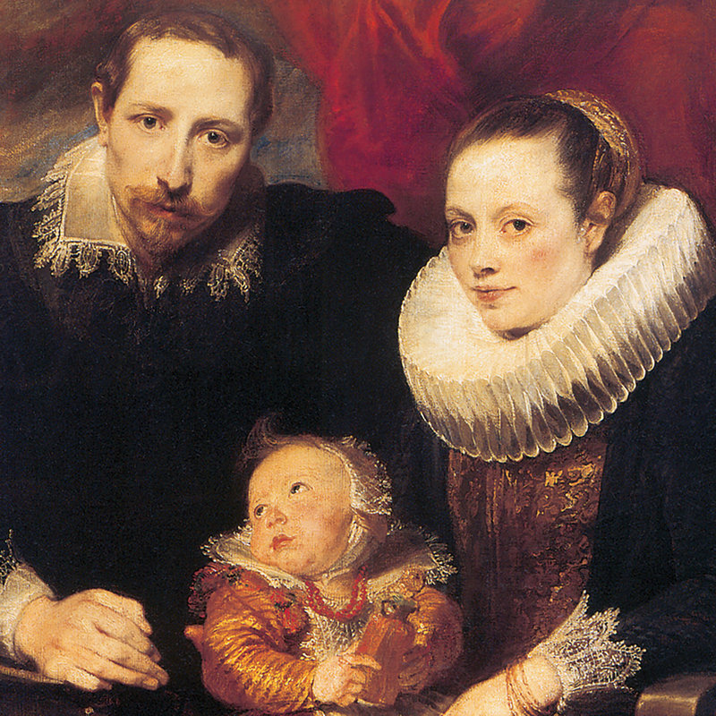 «Wildens Family Portrait, 1621» par Sir Anthony van Dyck, reproduction d'art encadrée, H 17,25 po x l 15,75 po x P 1,875 po