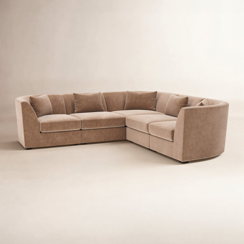 Krista Modular Sectional, Andrew Cognac Performance Chenille