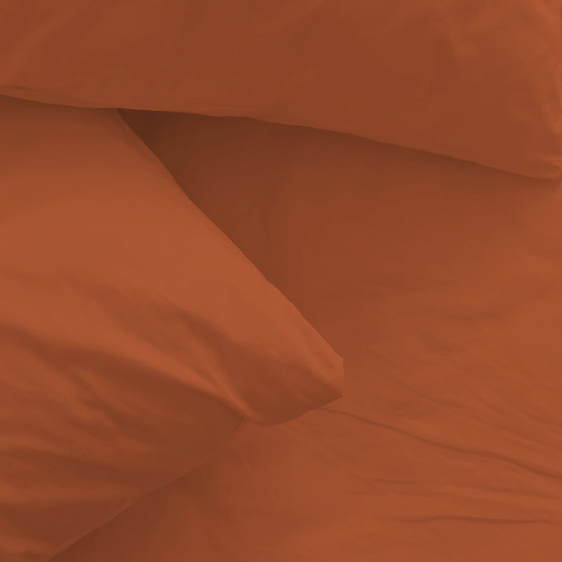 Ensemble de draps en rayonne de bambou 6 pièces , Ensemble de draps pour lit simple + un drap-housse, Tombée d'orange
