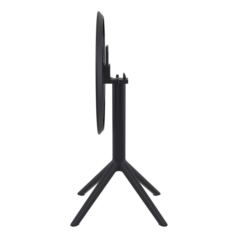 Table bistro pliable en plastique pour 2 personnes Elodie, Noir, noir, noir, noir, H 29,5 po x l 23,6 po x L 23,6 po