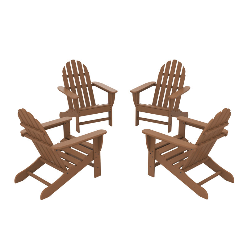 POLYWOOD Classic Adirondack Conversation Set, Teak