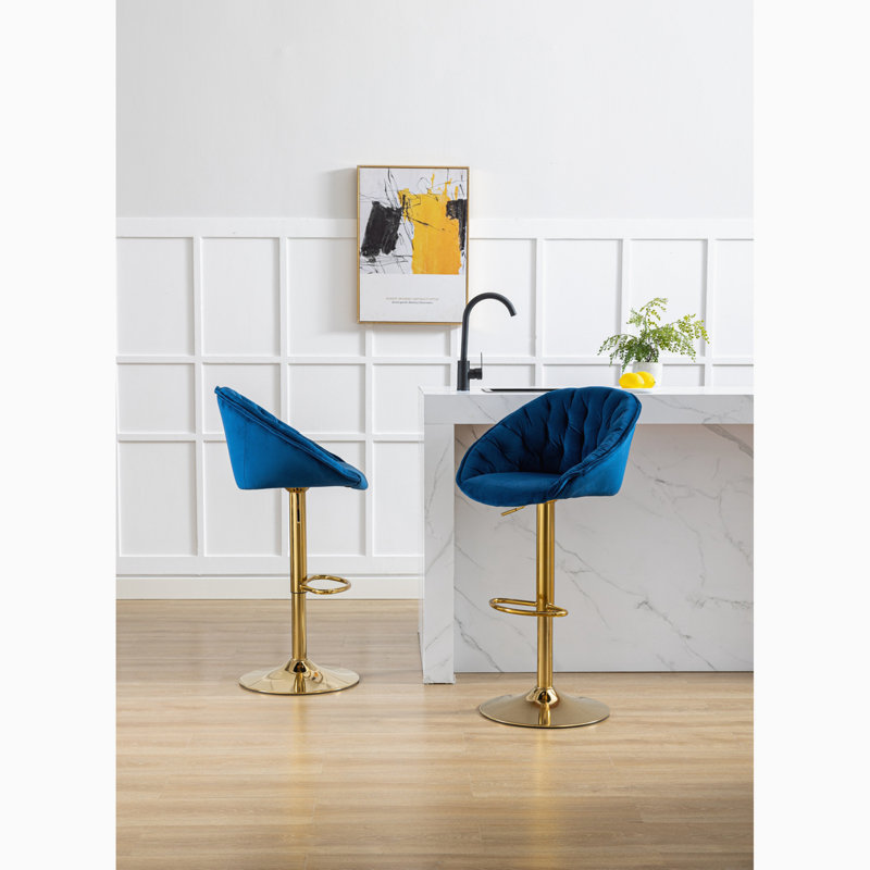 Tabouret pivotant à hauteur réglable, Bleu