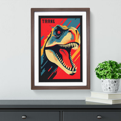 XYZ-FRM-V1223-1659 Tyrannosaurus Rex Constructivism 1 Piece Single Picture Frame Wall Art