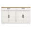 Buffet blanc avec 2 tiroirs et 4 portes, 57,15 po. Pour le salon. Armoire de fabrication fine, portes 57,15 po. Polyvalent et fiable