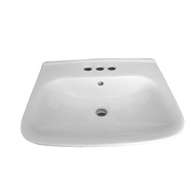 Barclay 14.5'' White Vitreous China U-Shaped Bathroom Sink with Overflow