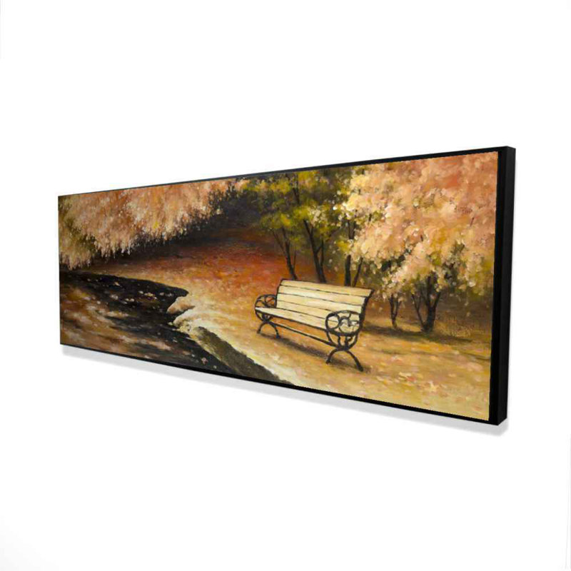 Toile brune encadrée avec paysages de parc brun par Fall Decor