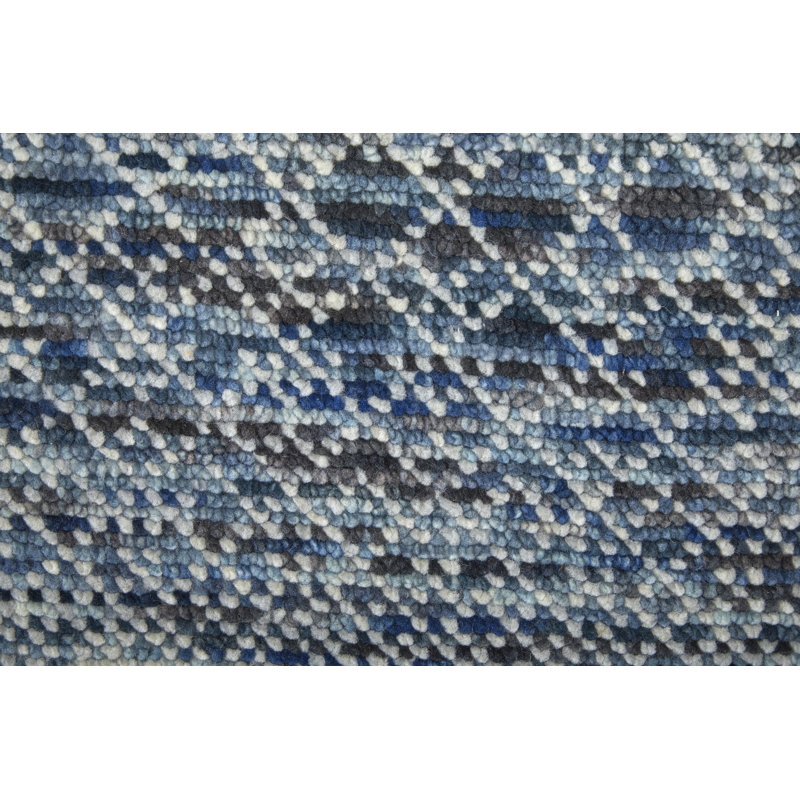 Branson Wool Area Rug in Blue, Rectangle 7'9" x 9'9"